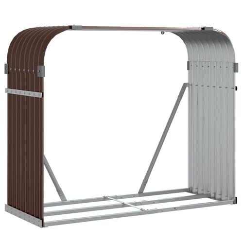 Brændestativ 120x45x100 cm galvaniseret stål brun
