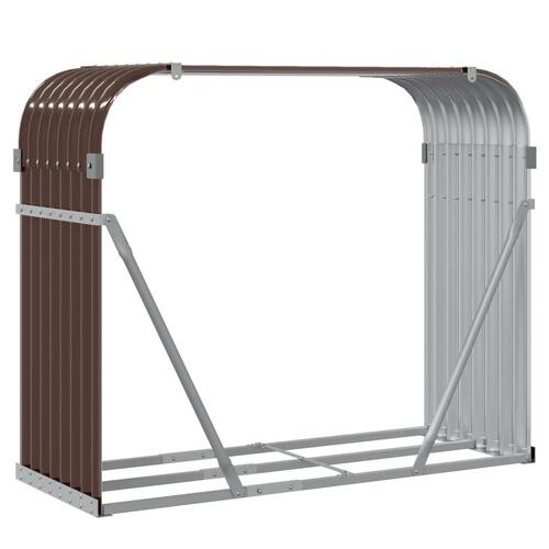 Brændestativ 120x45x100 cm galvaniseret stål brun