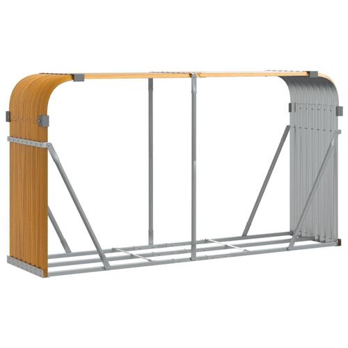 Brændestativ 180x45x100 cm galvaniseret stål lysebrun