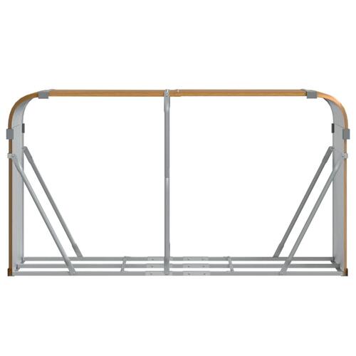 Brændestativ 180x45x100 cm galvaniseret stål lysebrun