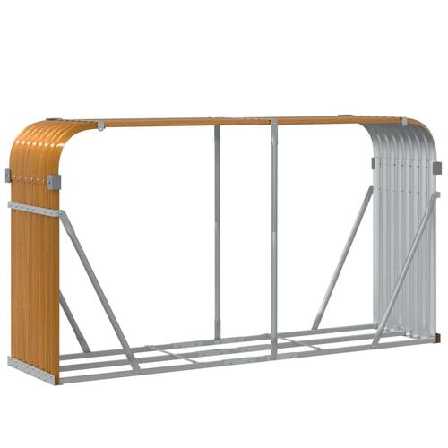 Brændestativ 180x45x100 cm galvaniseret stål lysebrun
