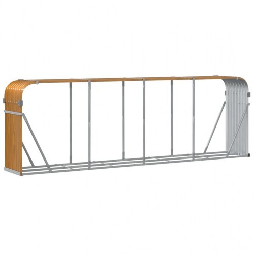 Brændestativ 300 × 45 × 100 cm - galvaniseret stål i trælook