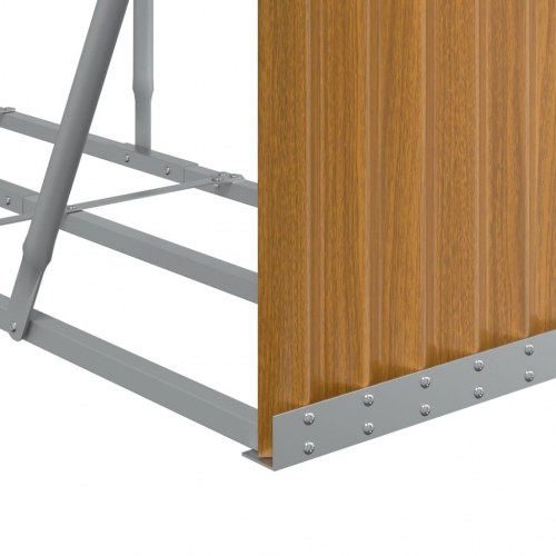 Brændestativ 300 × 45 × 100 cm - galvaniseret stål i trælook