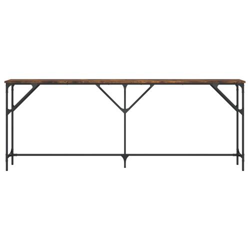 Konsolbord 200x29x75 cm konstrueret træ røget egetræsfarve