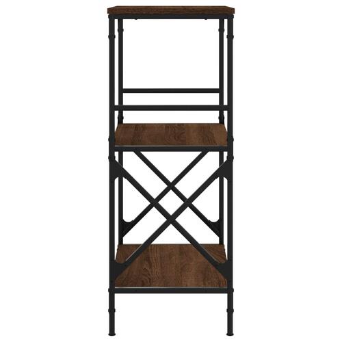 Bogreol med 3 hylder 59x35x90,5 cm konstrueret træ brun eg