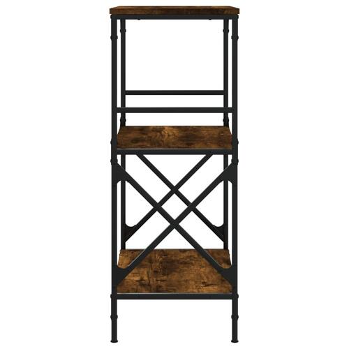 Bogreol med 3 hylder 59x35x90,5 cm konstrueret træ røget eg