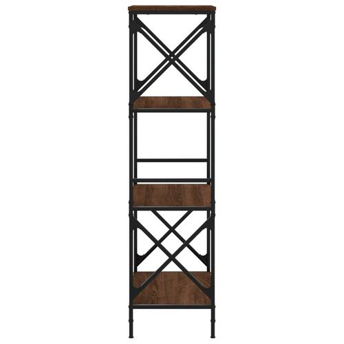 Bogreol 4 hylder 59x35x132 cm konstrueret træ brunt eg