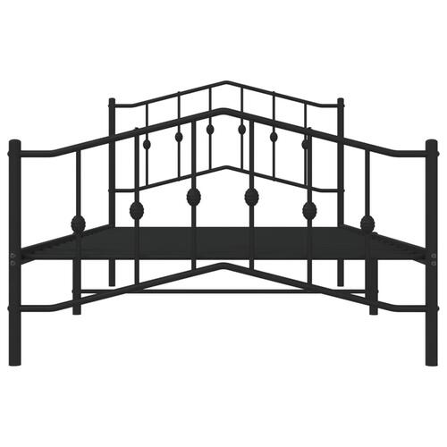 Sengeramme med sengegavl og fodgærde 107x203 cm metal sort