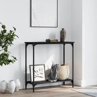 Konsolbord 75x30,5x75 cm konstrueret træ sort
