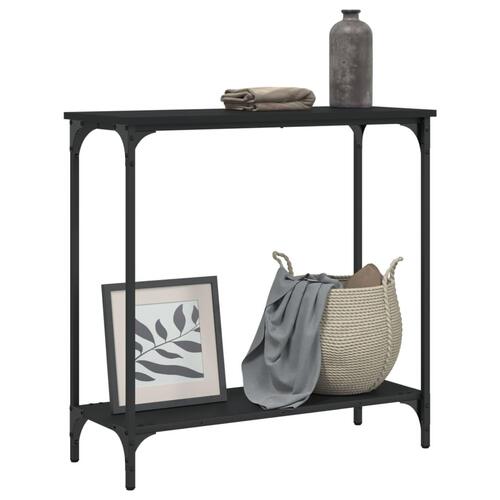 Konsolbord 75x30,5x75 cm konstrueret træ sort