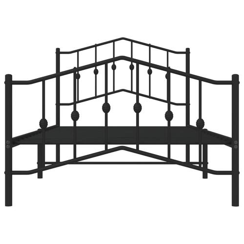 Sengeramme med sengegavl og fodgærde 100x190 cm metal sort