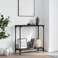 Konsolbord 75x30,5x75 cm konstrueret træ brunt egetræ