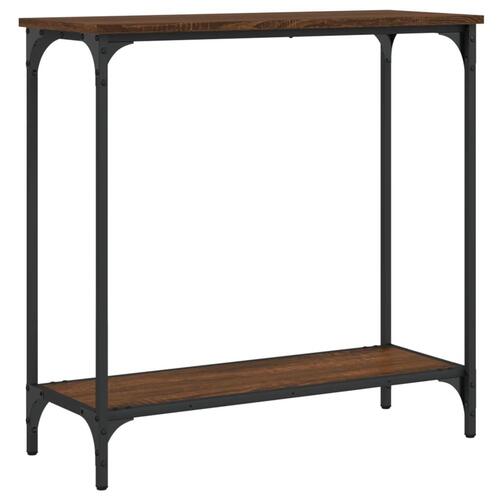 Konsolbord 75x30,5x75 cm konstrueret træ brunt egetræ