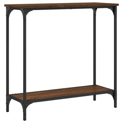 Konsolbord 75x30,5x75 cm konstrueret træ brunt egetræ