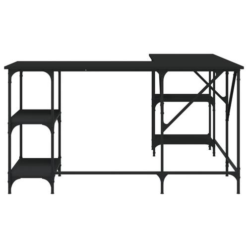 Skrivebord 139x139x75 cm konstrueret træ sort