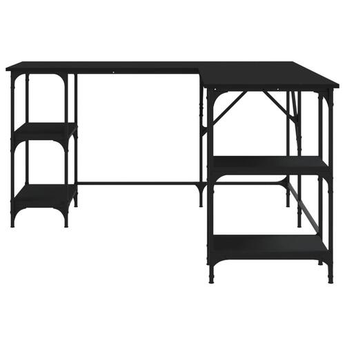 Skrivebord 139x139x75 cm konstrueret træ sort