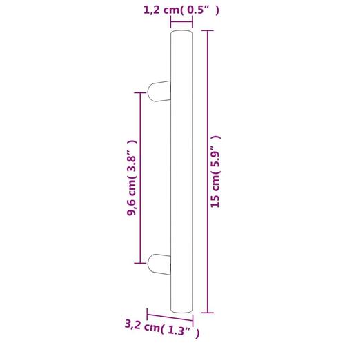 Skabshåndtag 20 stk. 96 mm rustfrit stål sølvfarvet