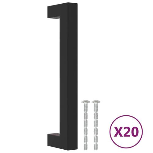 Skabshåndtag 20 stk. 128 mm rustfrit stål sort