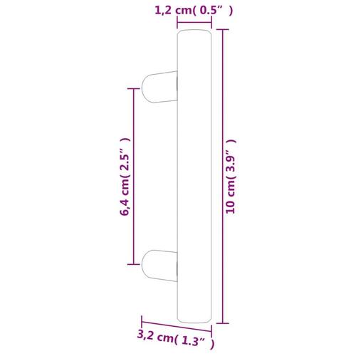 Skabshåndtag 20 stk. 64 mm rustfrit stål bronzefarvet
