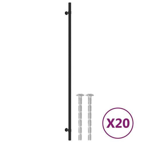 Skabshåndtag 20 stk. 480 mm rustfrit stål sort