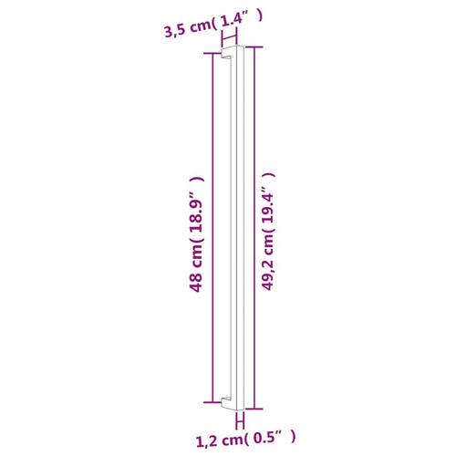 Skabshåndtag 10 stk. 480 mm rustfrit stål sølvfarvet