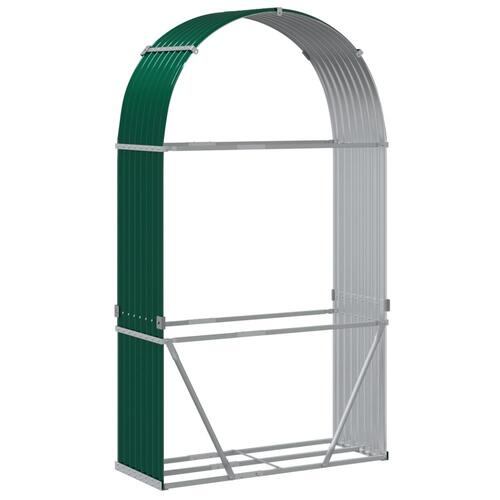 Brændestativ 120x45x210 cm galvaniseret stål grøn