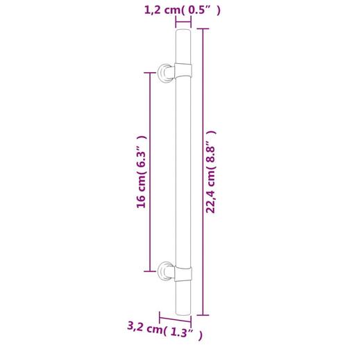 Skabshåndtag 20 stk. 160 mm rustfrit stål bronzefarvet