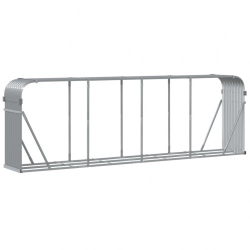Brændeholder lysegrå 300×45×100 cm - galvaniseret stål