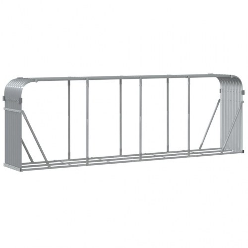 Brændeholder lysegrå 300×45×100 cm - galvaniseret stål