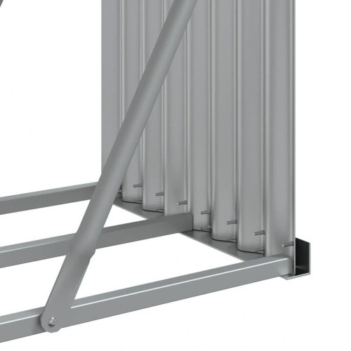Brændeholder lysegrå 300×45×100 cm - galvaniseret stål
