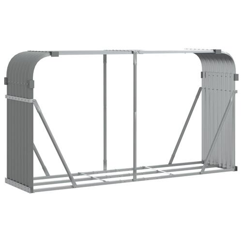 Brændestativ 180x45x100 cm galvaniseret stål lysegrå