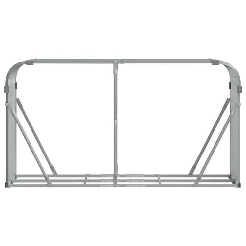 Brændestativ 180x45x100 cm galvaniseret stål lysegrå