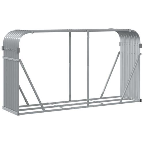 Brændestativ 180x45x100 cm galvaniseret stål lysegrå