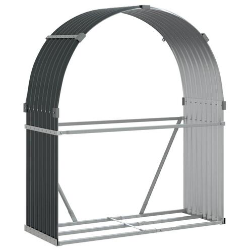Brændestativ 120x45x140 cm galvaniseret stål antracitgrå