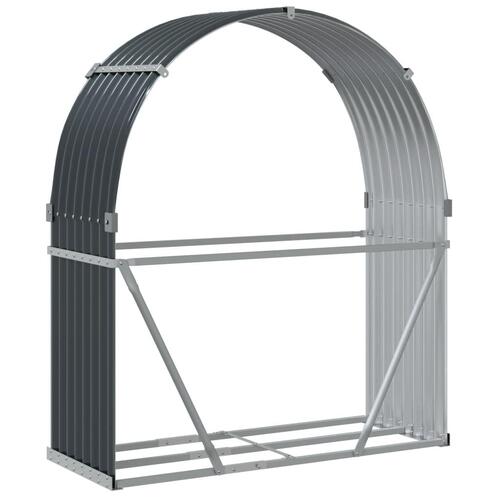 Brændestativ 120x45x140 cm galvaniseret stål antracitgrå