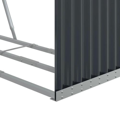 Brændestativ 120x45x140 cm galvaniseret stål antracitgrå