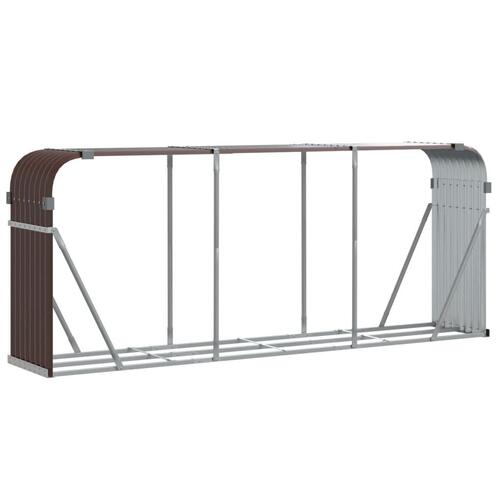 Brændestativ 234x45x100 cm galvaniseret stål brun