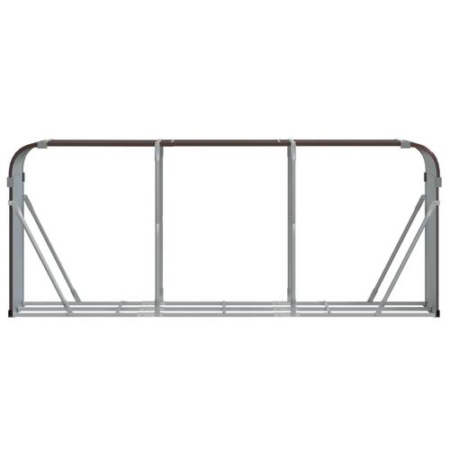 Brændestativ 234x45x100 cm galvaniseret stål brun