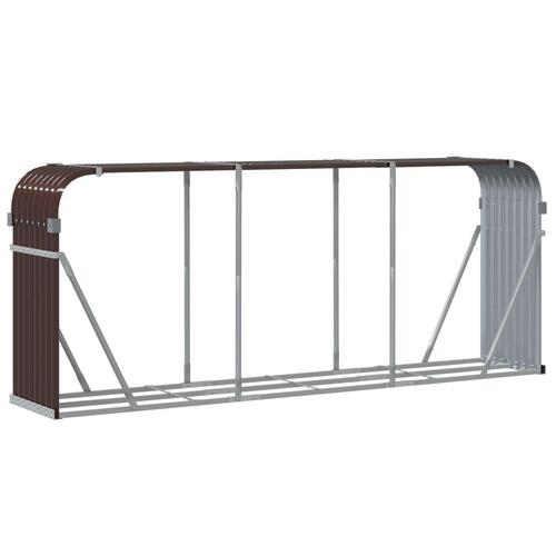 Brændestativ 234x45x100 cm galvaniseret stål brun