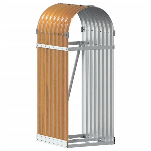 Brændestativ 40x45x100 cm galvaniseret stål lysebrun