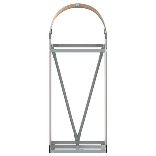 Brændestativ 40x45x100 cm galvaniseret stål lysebrun