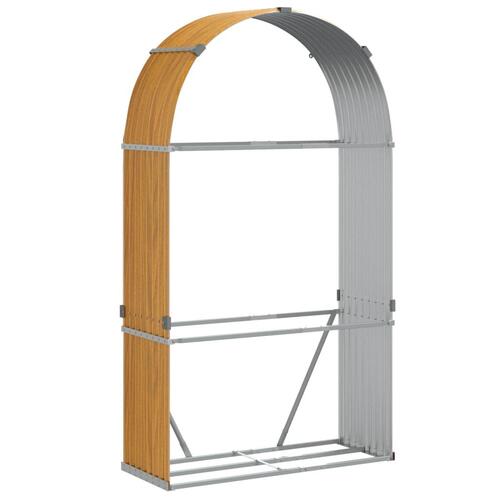 Brændestativ 120x45x210 cm galvaniseret stål lysebrun