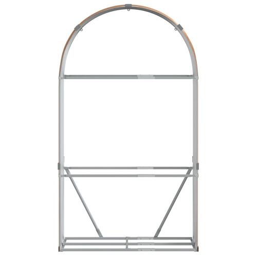 Brændestativ 120x45x210 cm galvaniseret stål lysebrun