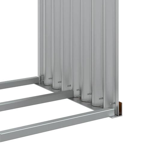 Brændestativ 120x45x210 cm galvaniseret stål lysebrun