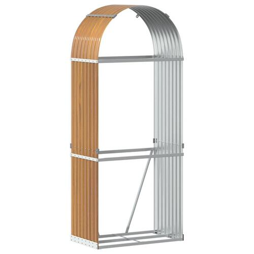 Brændestativ 80x45x190 cm galvaniseret stål lysebrun