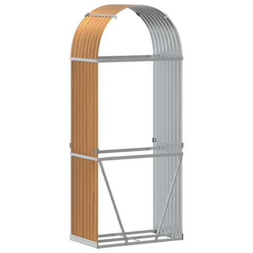 Brændestativ 80x45x190 cm galvaniseret stål lysebrun