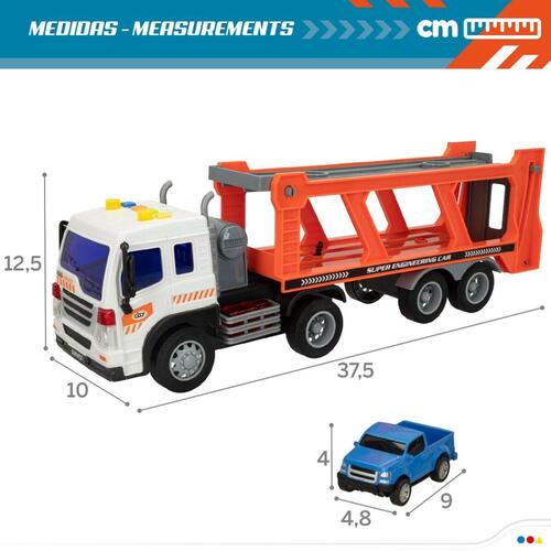 Autotransporter Lastbil og Svinghjulsbil Speed & Go 37,5 x 12,5 x 10 cm (2 enheder)