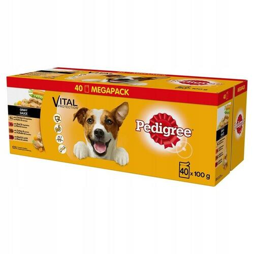 Våd mad Pedigree Vital Protection Kylling Kalkun Oksekød Beef Vegetabilsk Gulerod 40 x 100 g