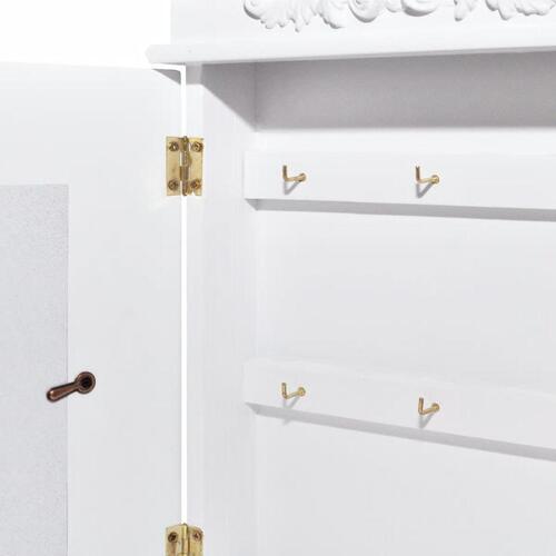Nøgleskab med billedramme hvid