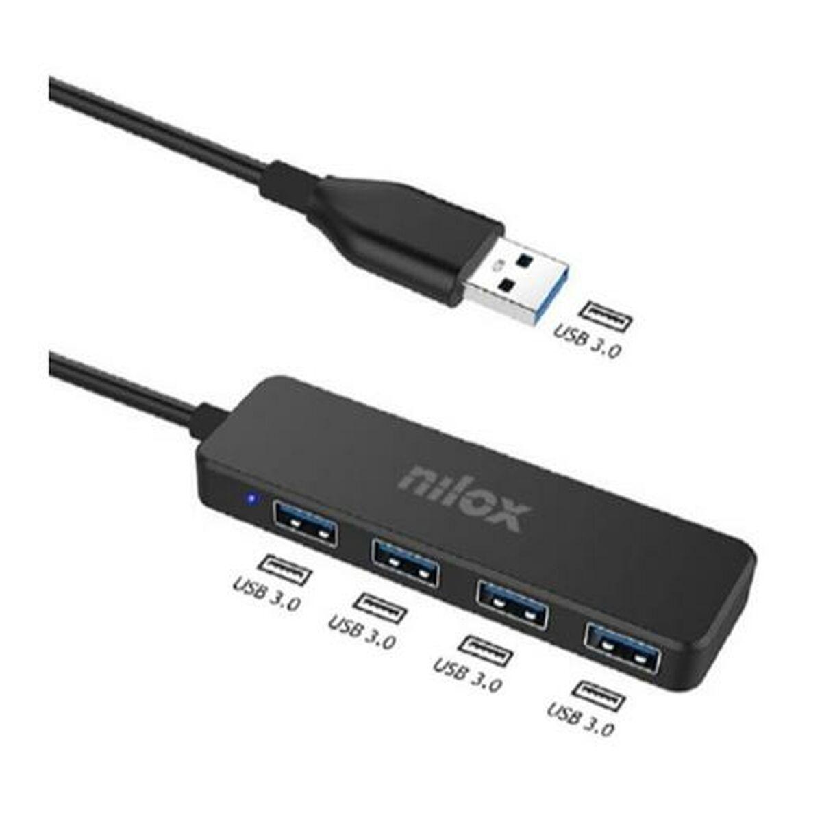 4-Port USB Hub Nilox NXHUB402 Sort